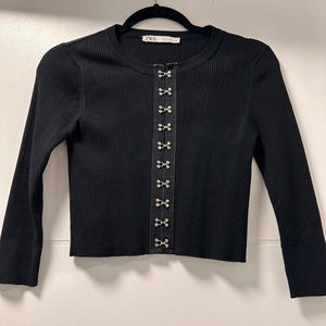 Zara - Cropped Cardigan Sweater